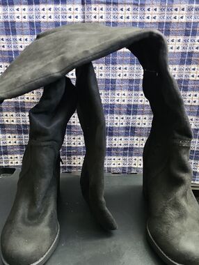 Sugar Black Suede Over-the-Knee Women's Boots